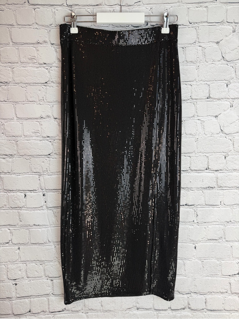RACHEL ZOE Black Sequin Midi Skirt,‎ NWT
